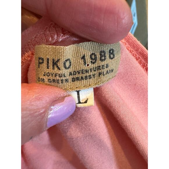 PIKO 1988 Bamboo Peach Tunic Top Large Soft Sustainable Organic Shirt Artsy - Picture 7 of 9